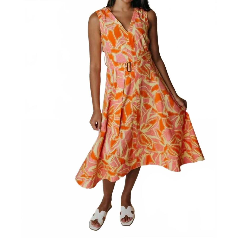 NEW LAROQUE market midi dress in caldera blooms